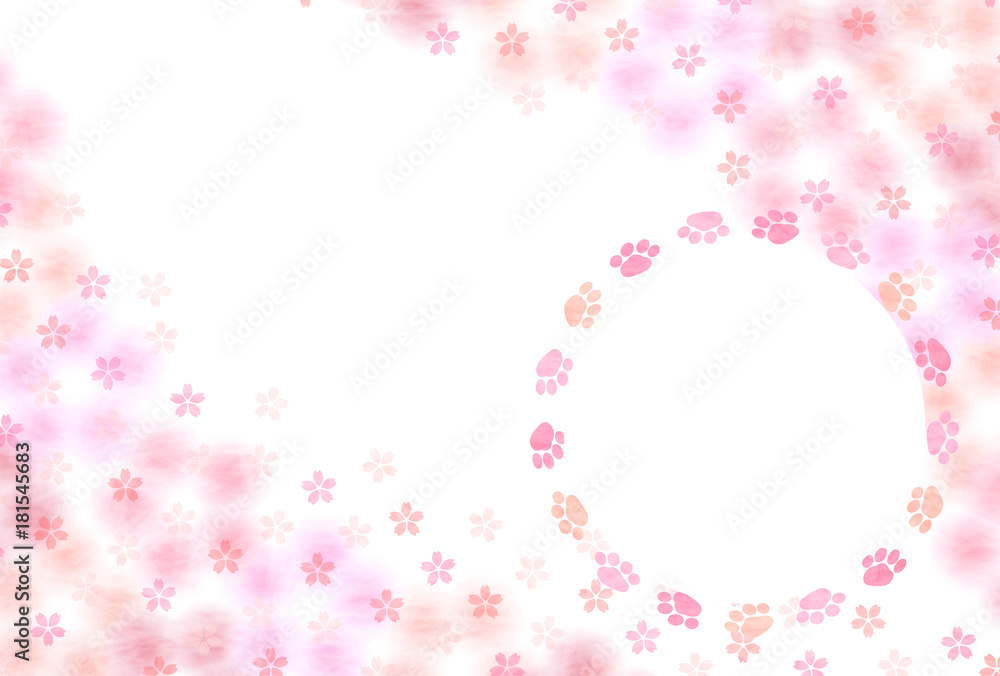 戌　年賀状　桜　背景 