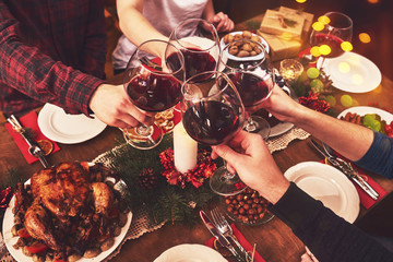 People Cheers Celebrating Christmas Holiday Concept