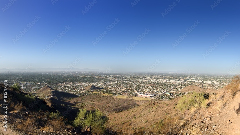 North-West part of Phoenix Metro between Central Avenue and Peoria Road as seen from the top of North Mountain Park hiking trails North-West part of Phoenix Metro between Central Avenue and Peoria Road as seen from the top of North Mountain Park hiking trails