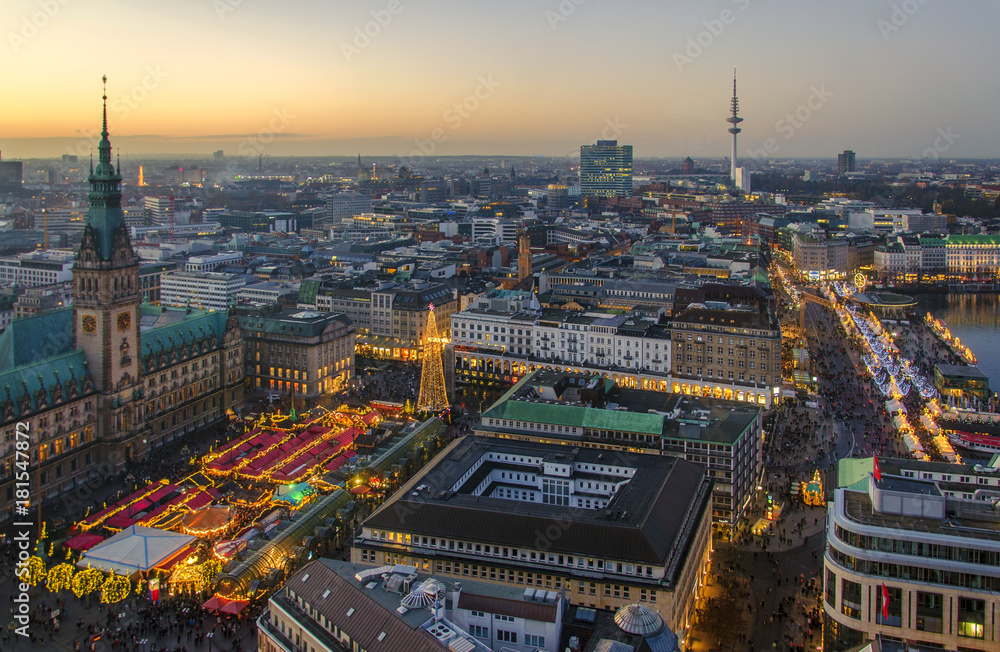 christmas time in Hamburg with christmas market