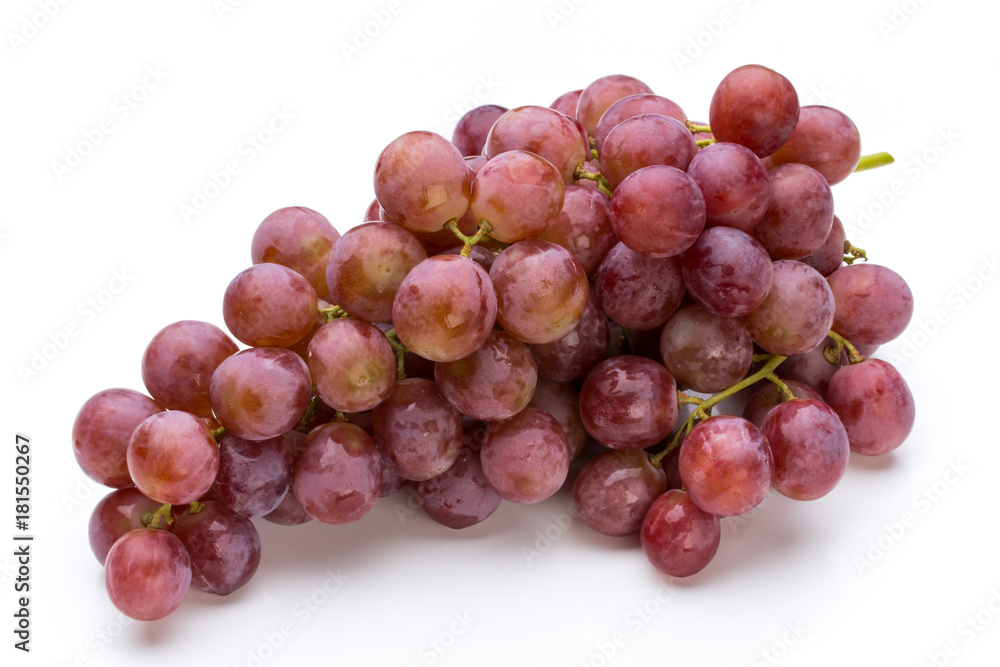 Ripe red grape isolated on white. Ripe red grape isolated on white.