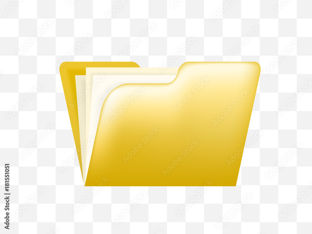 Cute Folder Icon on Transparent Background . Isolated Vector ...