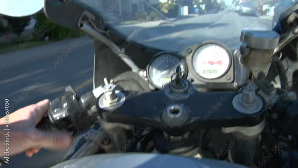 Motorcycle on highway, POV Motorcycle on highway, POV