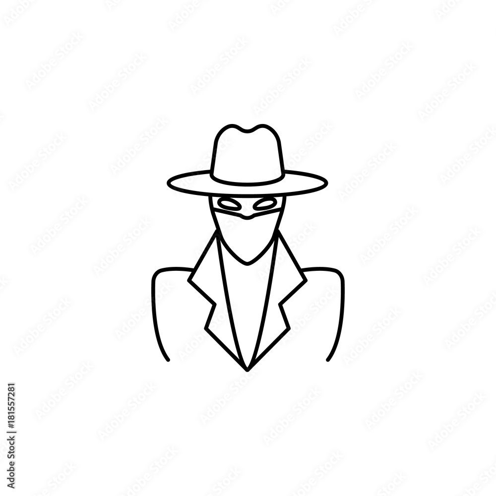 Robber line icon. Insurance outline icon