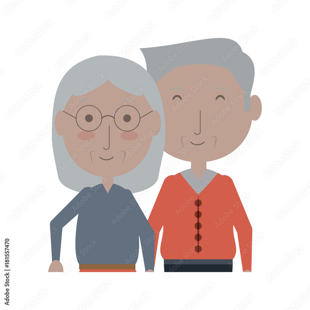 cartoon eldery couple icon over white background colorful design vector illustration cartoon eldery couple icon over white background colorful design vector illustration