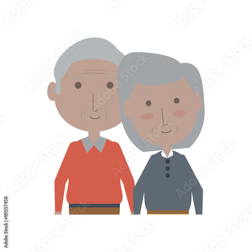 cartoon eldery couple icon over white background colorful design vector illustration