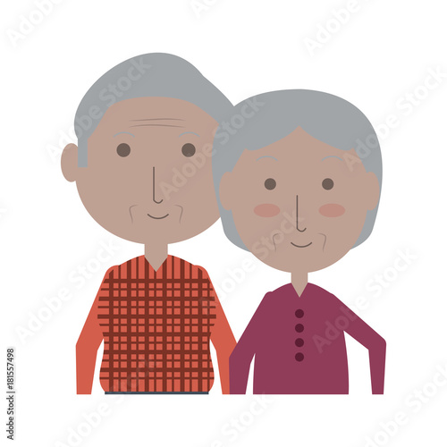 cartoon eldery couple icon over white background colorful design vector illustration