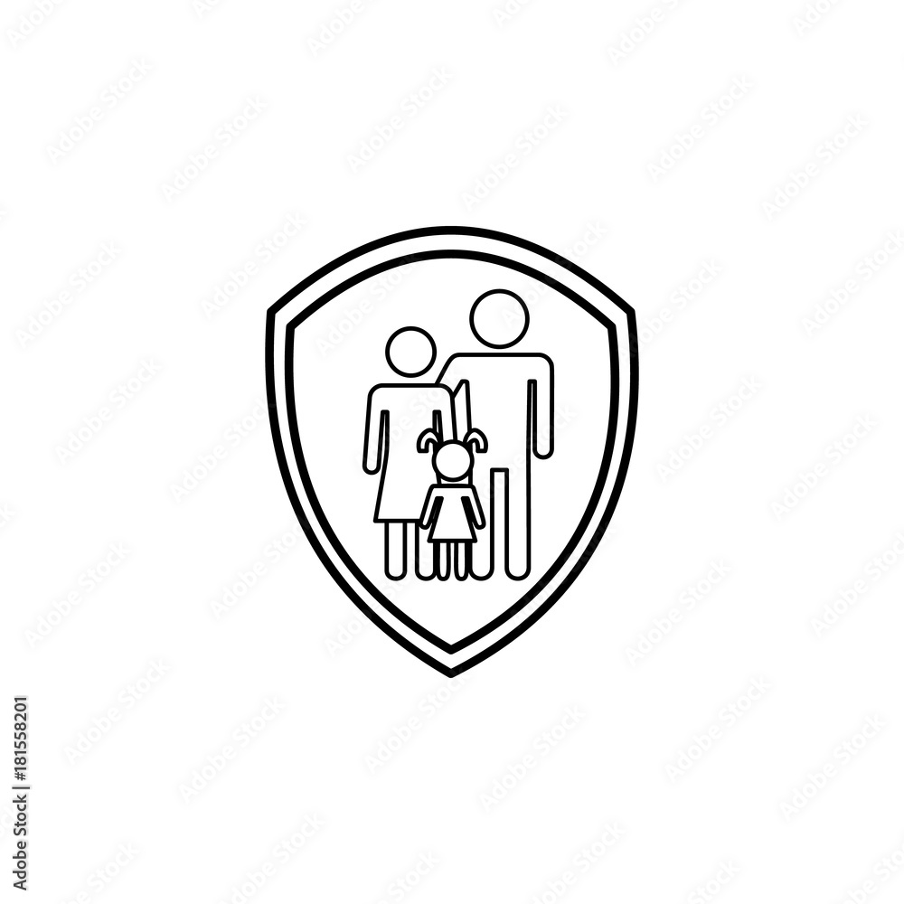 family insurance line icon. Insurance outline icon family insurance line icon. Insurance outline icon