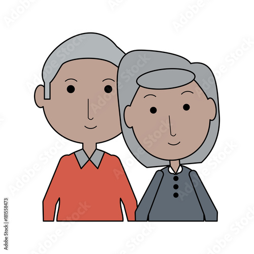 cartoon eldery couple icon over white background colorful design vector illustration