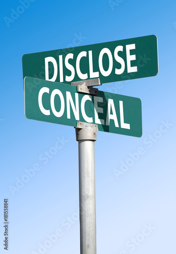 disclose and conceal sign © Sandstone PS