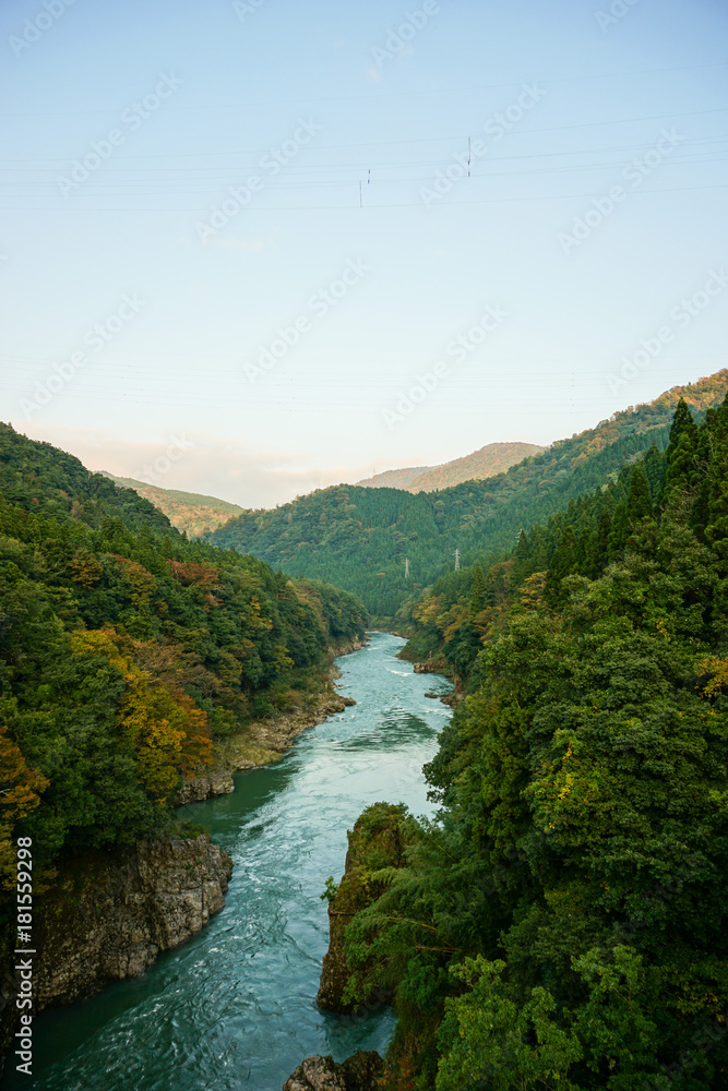 神通峡の風景 富山県富山市 夏~初秋 神通峡の風景 富山県富山市 夏~初秋