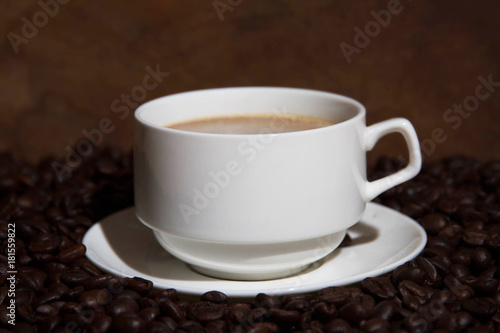 Coffee cup and coffee beans drink 