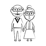 cartoon eldery couple icon over white background vector illustration