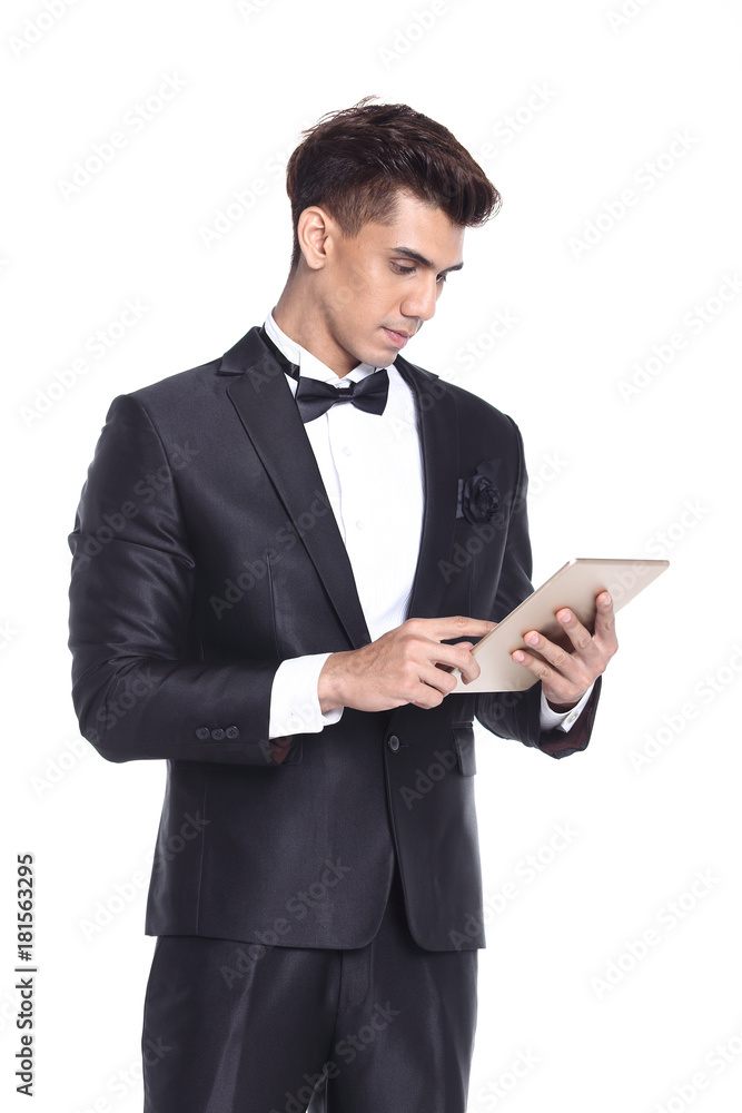 Figure, Business Man Stand in dark Blue Black Suit Figure, Business Man Stand in dark Blue Black Suit