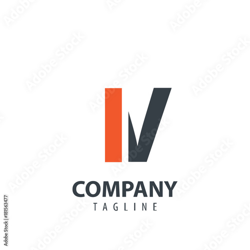 Initial Letter IV Design Logo