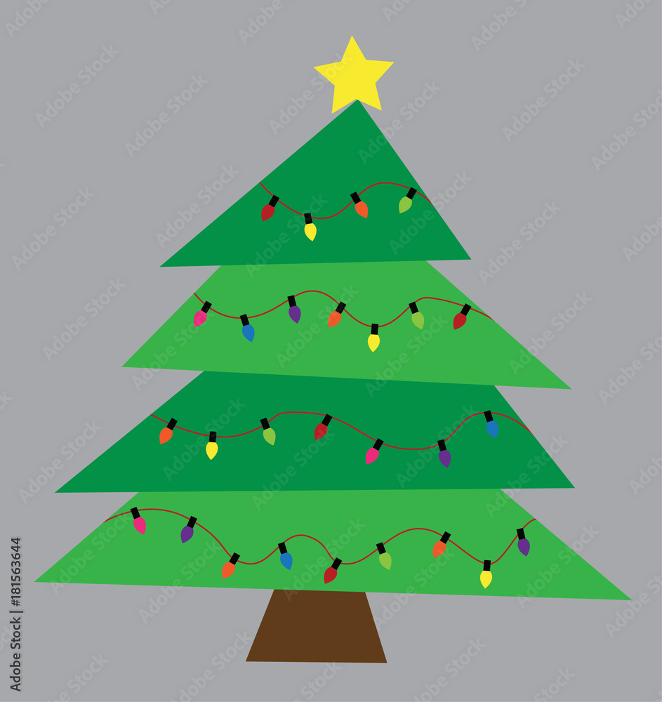 Fototapeta premium Merry Christmas Tree with Lights