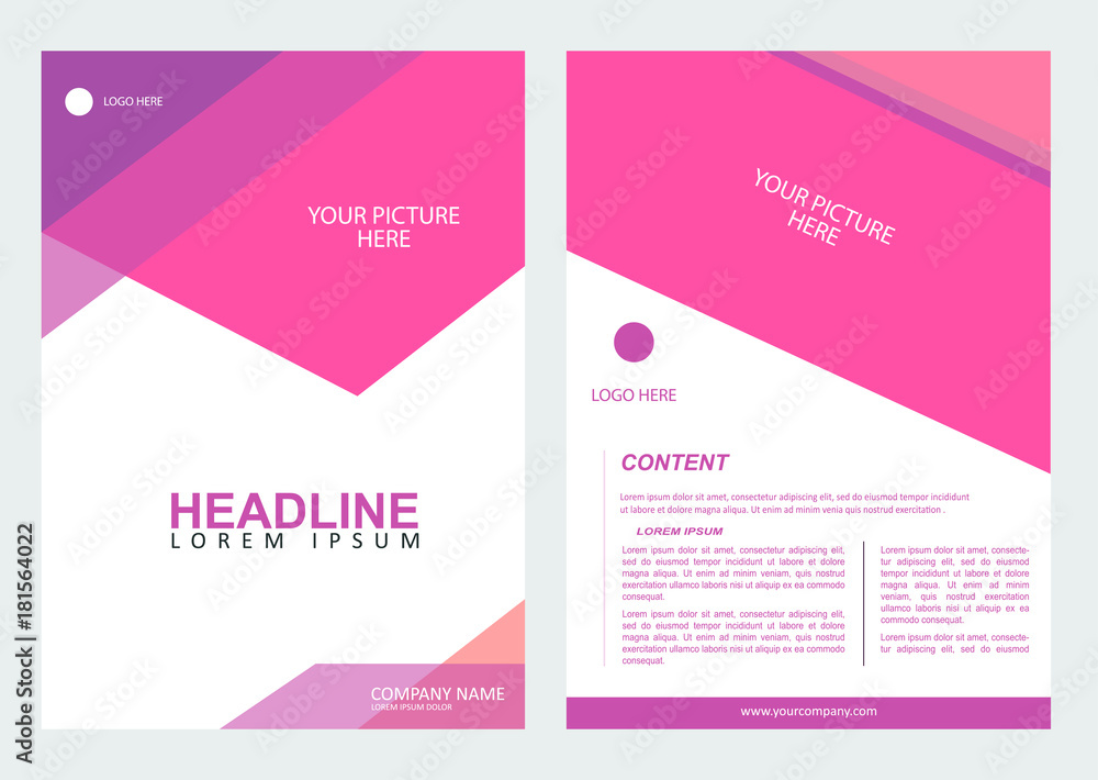 Flyer vector template design with red scheme for poster, business brochure or leaflet