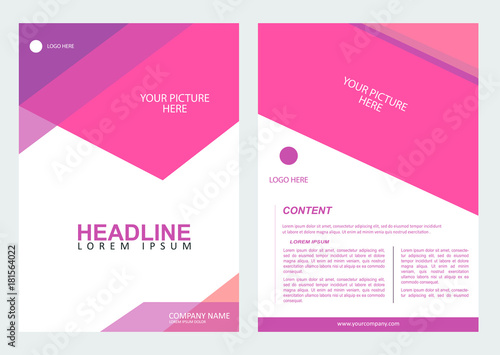 Flyer vector template design with red scheme for poster, business brochure or leaflet