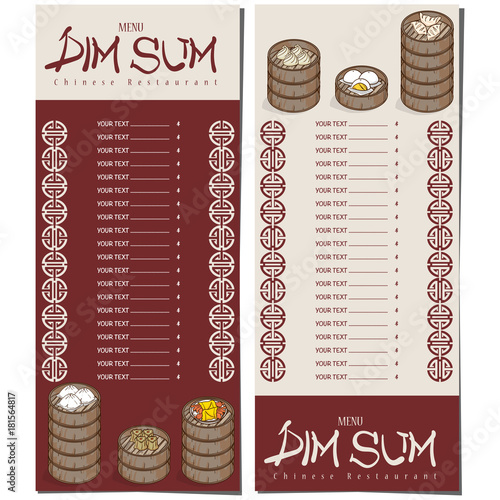 menu dim sum chinese food restaurant template design