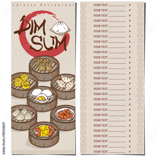 menu dim sum chinese food restaurant template design