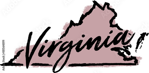 Quadro su tela Hand Drawn Virginia State Design
