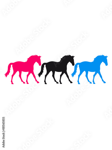 viele 3 reihe muster design silhouette schwarz umriss pferd pony reiten schnell pferdchen klein spa   schnell comic cartoon reiter sch  n s     niedlich