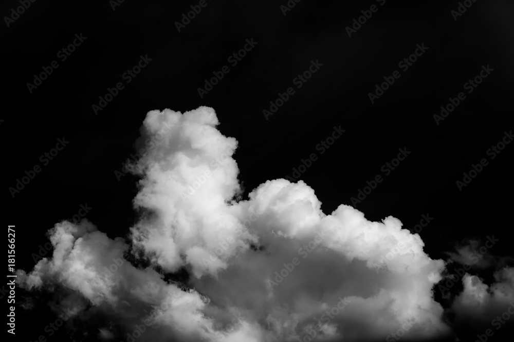 White clouds on a black background White clouds on a black background