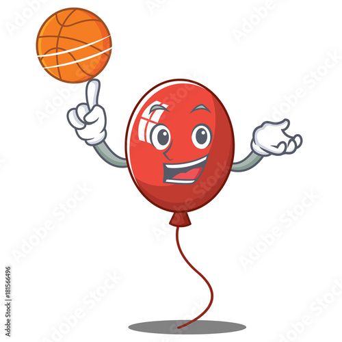 With basketball balloon character cartoon style photo