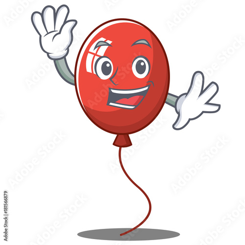 Waving balloon character cartoon style
