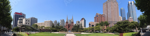 Cityscape - the square of St. Ignatius Cathedral, also referred to as Xujiahui Cathedral photo