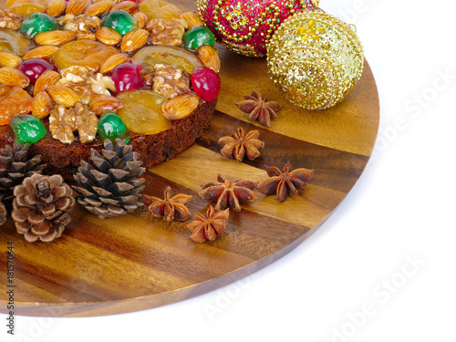 traditional fruitcake with fruits and nuts
