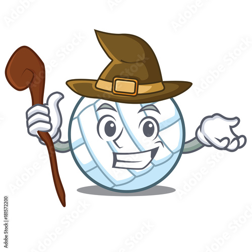 Witch volley ball character cartoon