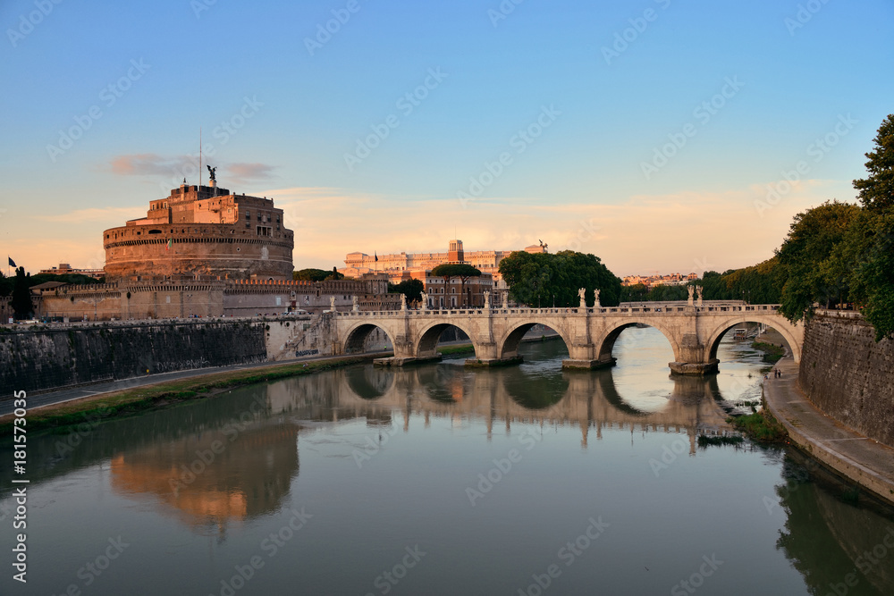 Castel Sant Angelo and River Tiber Rome Castel Sant Angelo and River Tiber Rome