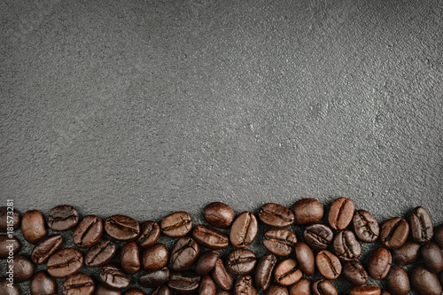 top coffee beans on black background © TKBstudio