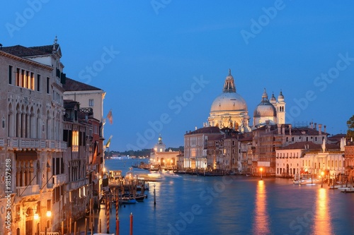 Venice Grand Canal viewed at night