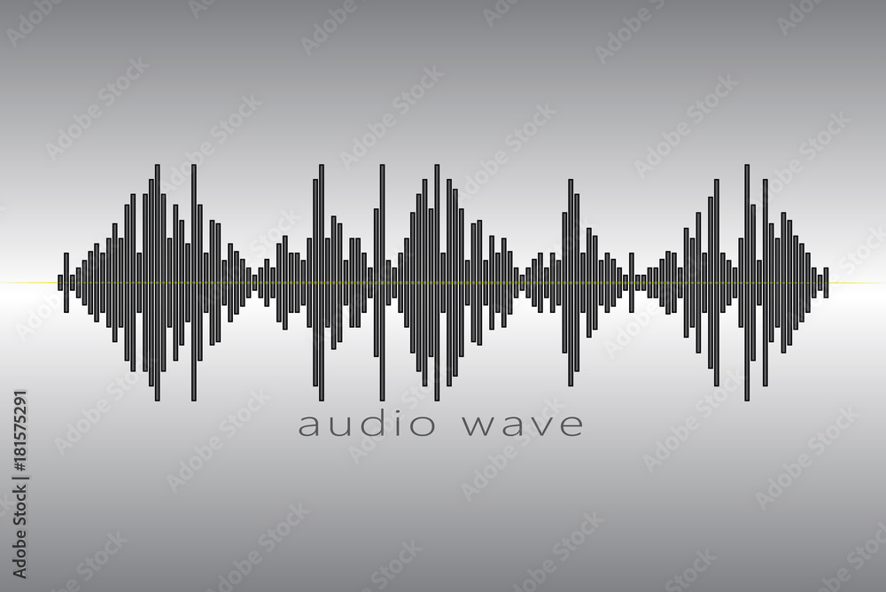 Audio equalizer element on a gray background.