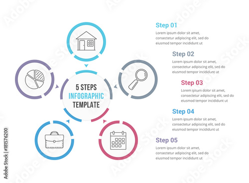 Circle Infographics with Five Elements