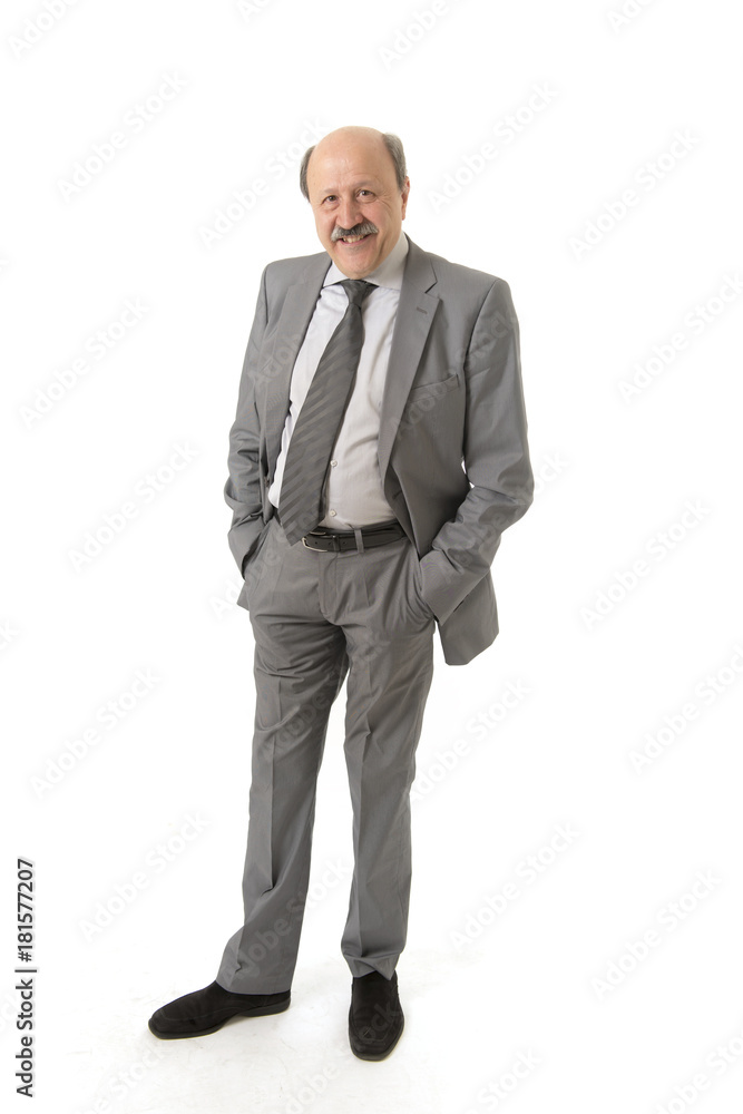 corporate full body portrait bald 60s happy and confident business posing neat and tidy smiling happy isolated on white corporate full body portrait bald 60s happy and confident business posing neat and tidy smiling happy isolated on white