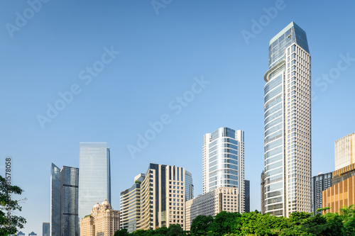 Beautiful view of modern buildings at downtown of Guangzhou © efired