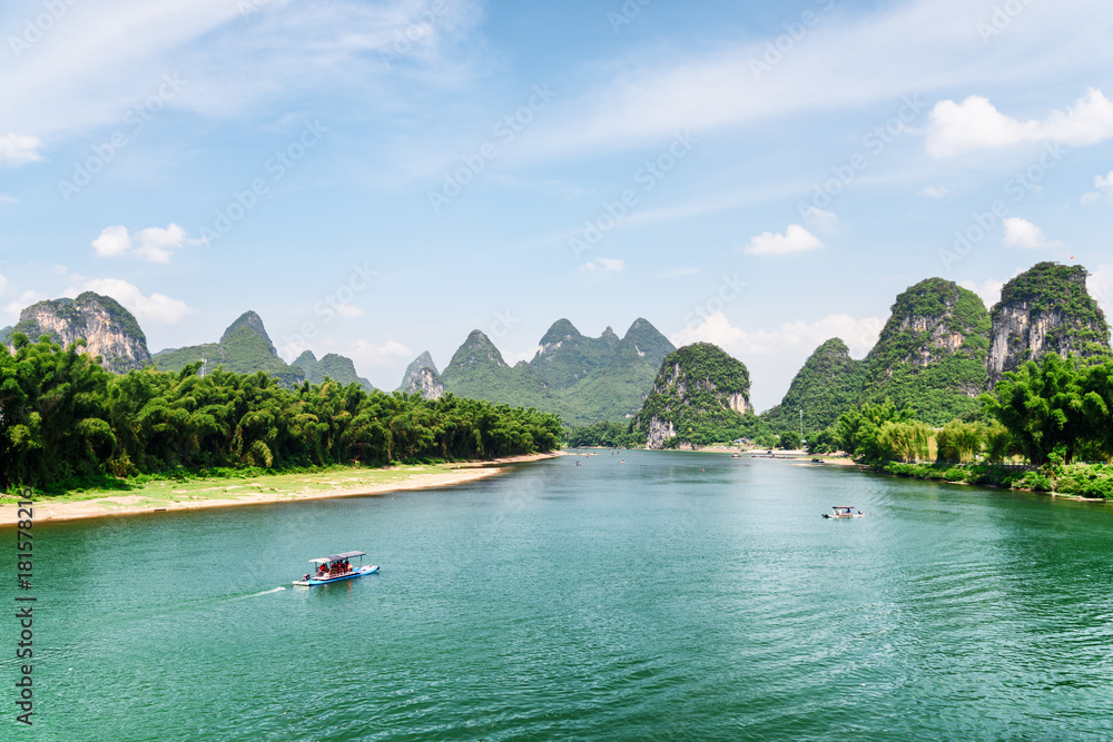 Fototapeta premium Amazing view of the Li River with azure water, China