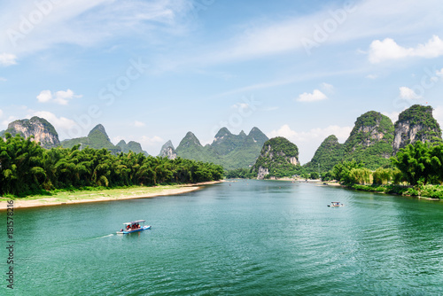 Amazing view of the Li River with azure water, China