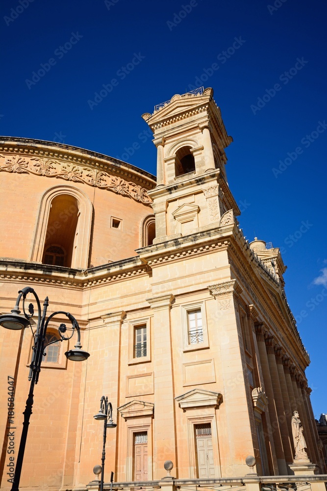 View of the Rotunda of Mosta, Malta.