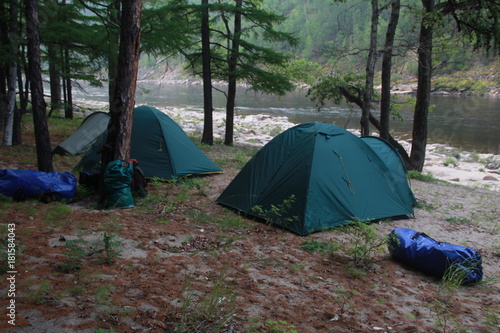 Tourists are sleeping. Tent. The Kalar River. The Vitim River. Zabaykalsky Krai. (The Vast Russia! Sergey, Bryansk.)