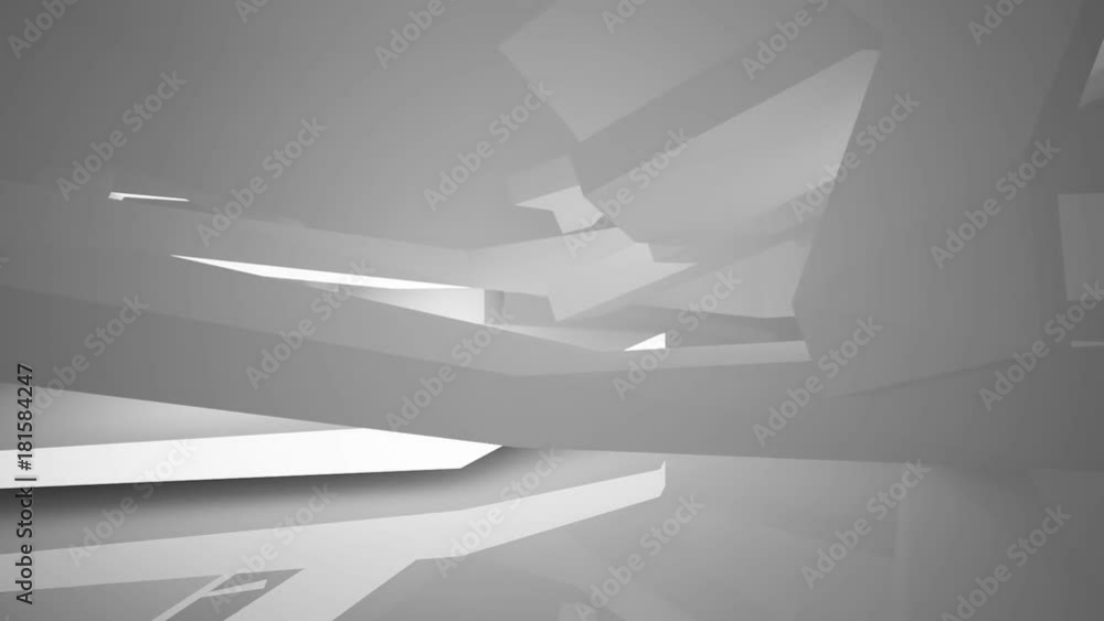 Abstract white interior of the future, with neon lighting. 3D animation and rendering. Part 2 Abstract white interior of the future, with neon lighting. 3D animation and rendering. Part 2