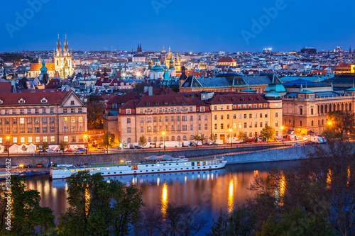 Evening view of Prague