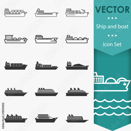 ship icons vector