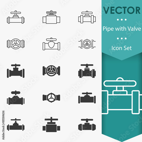 Valve icons vector photo