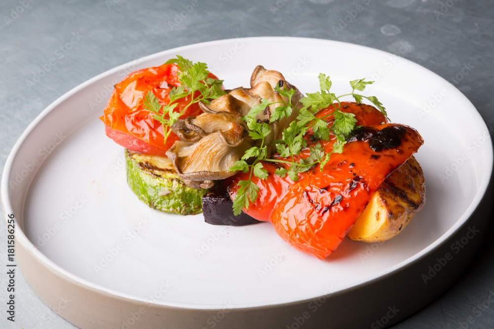 Grilled vegetables garnish Grilled vegetables garnish