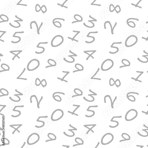 Mathematics background - different numbers in random pattern. School pattern for children.Background for kids. Seamless abstract vector pattern