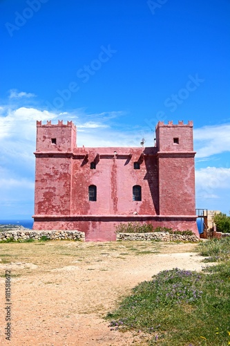 3View of St Agathas Fort also known as the Red Fort, Mellieha, Malta.